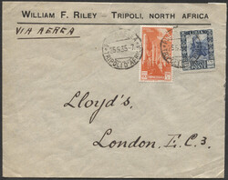Libia 25 Maggio 1937 lettera per via aerea, affrancata per 1,85 L. , ...