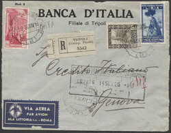 Libia 1936 bella raccomandata aerea per l'Italia, affrancata per 2,25 ...