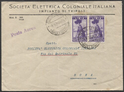 Libia 1936 bella lettera aerea per l'Italia, affrancata con due ...