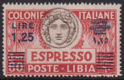 Libia 1936 espresso, 1,25 L. su 60 C. dentellatura 14 (N° E 17 - cat ...