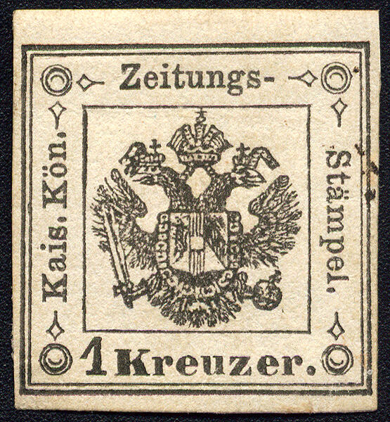 Österreich, LV, Zeitungsstempelmarke, 1858/59, ANK-Nr. LV 1, 1 ...