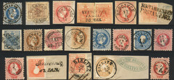 Österreich, 1850/67, Lot Abstempelungen auf Steckkarte ab der 1. ...