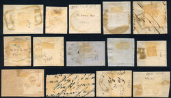 Österreich, 1858/59, Partie Stempel auf der 2. Ausgabe, gesamt 14, ...