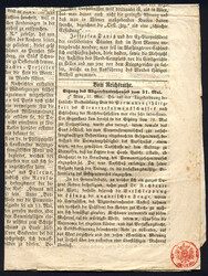 Österreich, 1865, rote Zeitungssignette (rot für Nebenausgabe), auf ...