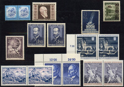 Österreich, 1946/78, Partie Plattenfehler auf Steckkarte, gesamt 12 ...