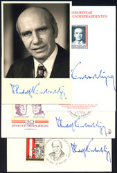 Österreich, 1975 ca., 5 Unterschriften des ehemaligen ...
