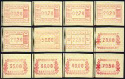 Österreich, 1983/2001, Partie Automatenmarken (12 Stück), seltene ...