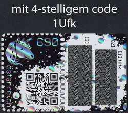 Österreich, 2019, ANK-Nr. 3491, Crypto Stamp, CS1, Einhorn, schwarz, ...