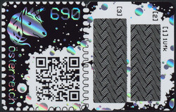 Österreich, 2019, ANK-Nr. 3491, Crypto Stamp, CS1, Einhorn, schwarz, ...