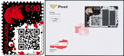 Österreich, 2019, ANK-Nr. 3491, Crypto Stamp, CS 1, Einhorn, Farbe ...
