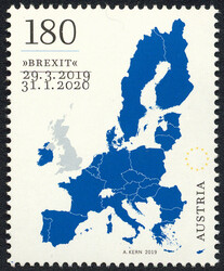 Österreich, 2020, ANK-Nr. 3524, 'Brexit', Abart; 'Druckverschiebung ...