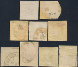 Österreich, Zeitungsstempelmarken, 1853/77, Lot (9 Stück) auf ...