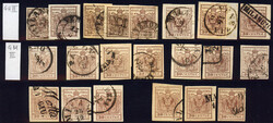 Österreich, LV, 1850, ANK-Nr. 4 H III &amp; 4 M III, Partie (21 ...