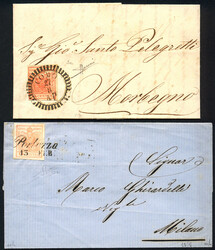 Österreich, LV, 1850, Partie 4 sauberer nach Farben geprüfte Briefe ...