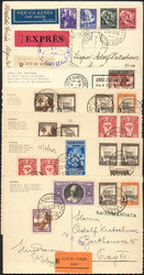 Vatikan, 1939/50, Partie (6) Ansichtskarten meist rekommandirt u.a. ...
