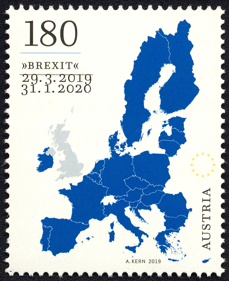 Österreich, 2020, ANK-Nr. 3524, 'Brexit', Abart; 'Druckverschiebung ...