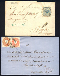 Österreich, Krain, 1850/61, zwei Briefe von GOTTSCHEE & LAIBACH, in ...