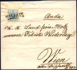 Österreich, Salzburg, 1850, ANK-Nr. 9 H III, 9 Kreuzer, 'blau', ...