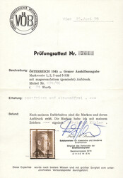 Österreich, 1945, ANK-Nr. 674 - 696, 'Grazer Aushilfsausgabe', ...