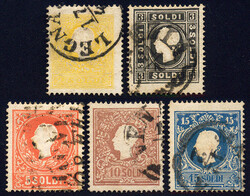 Österreich, LV, 1858/59, ANK-Nr. 6 I - 11 I, 2 - 15 Soldi, ...