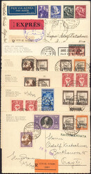 Vatikan, 1939/50, Partie (6) Ansichtskarten meist rekommandirt u.a. ...