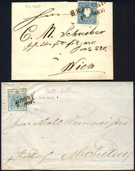 Österreich, Galizien, 1850/64, 4 Briefe von 2x BRODY (9 Kr. Brief ...