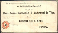 Österreich, Galizien, 1860/61, ANK-Nr. 20, 5 Kreuzer, 'rot', auf ...