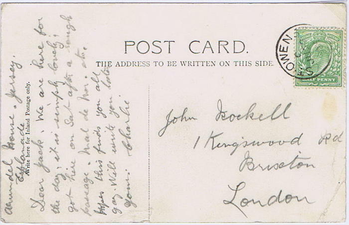 JERSEY. 1908 picture post card (Greve-de-Lecq) to London with a ½d ...