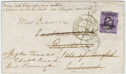 1879 envelope to England endorsed at the top 'From Capt. Cramer, On ...