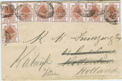 1894 double weight envelope to Holland, redirected on arrival, with ...