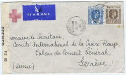 1944 censored Red Cross cover sent air mail to the Red Cross in ...