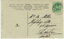 1907 post card to Durban with a ½d tied by a fine strike of the very ...