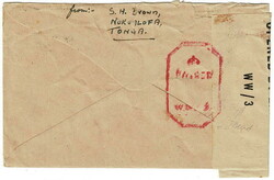 1943 censored cover to Washington, U.S.A., underpaid with a 2½d ...
