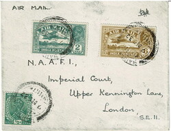 1932 cover sent air mail to London with India ½A and air 2 and 6As ...