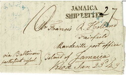1842 incoming letter from Salem, N.C. endorsed ‘via Baltimore per ...