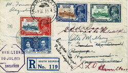 1939 cover sent registered to New Zealand (with original enclosure) ...