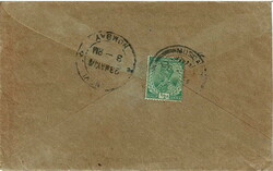 MUSCAT. 1914 cover to Bombay with a 1/2 a stamp on the back tied by a ...