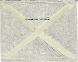 1909 BRITISH ANTARCTIC EXPEDITION 1907 envelope to J Kinsey, ...