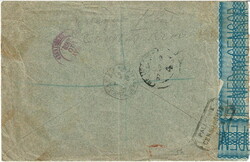 1919 registered and censored cover to the U.S.A. with a vertical pair ...