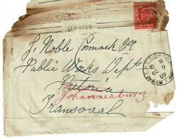 1909 SOUTH AFRICA. 1909 cover from Brighton to Pretoria that was on ...