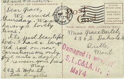 1911 CALIFORNIA / UTAH. A picture post card to Butte, Montana, that ...