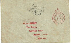 1935 cover to England with a Silver Jubilee 1p on the back, tied by a ...