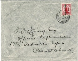 1909 BRITISH ANTARCTIC EXPEDITION 1907 envelope to Christchurch with ...