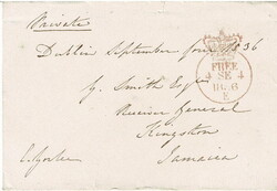 1836 envelope that was sent postage free from Dublin (4th ...