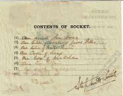 1935 Sikkim Rocketgram with a 9p and a 2Rs Parcel stamp, both ...