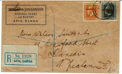 1919 cover sent registered to Dunedin, New Zealand, with a 2d and ...