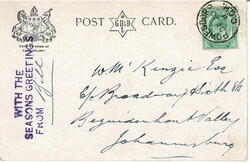 1911 picture post card to Johannesburg with a ½d tied by a fine ...