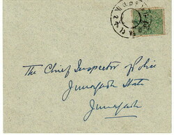 SORUTH. 1913 cover with a 3p on 1a with the variety ‘SURCHARGE ...