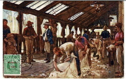 1914 post card to Blackpool, England, with a ½d on each side, paying ...