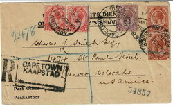 1925 cover sent registered to Denver, USA, with a pair of 1d’s, 2d ...